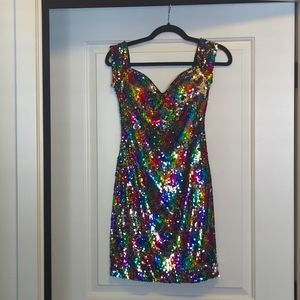 Sequined Rainbow Dress - GUESS Size 4